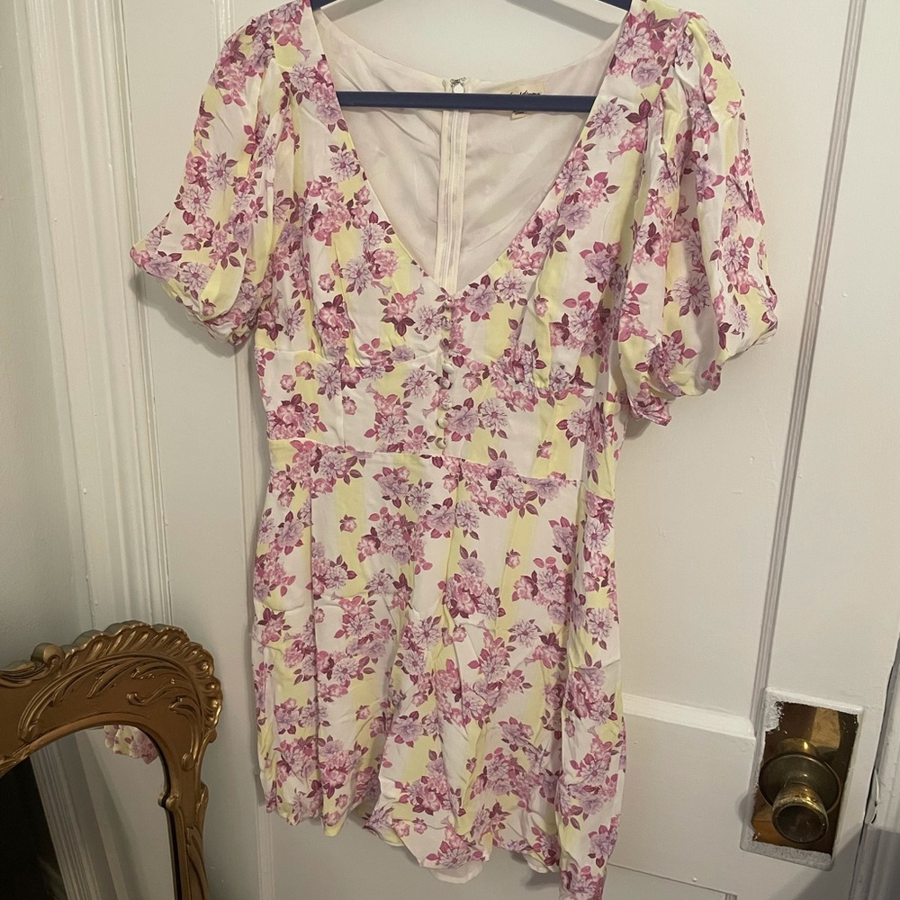 For Love & Lemons Puff Sleeve Mini Dress